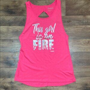 Reebok Pink 'This Girl is on Fire' Tank